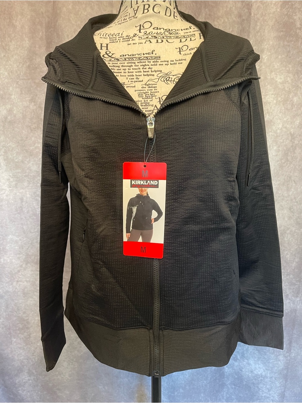 Kirkland Signature Women's Black Zip-Up Hooded Jacket New With Tags.